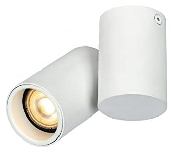GTV lighting - Deckenleuchte LUPO - Beweglicher Kopf - Aluminium - 11.6x5.6x11.5 - IP20, 1*GU10, max. 50W - rund weiß - Spot-Deckenleuchte - für stilvolle Büros, moderne Wohnungen und Häuser