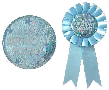 Birthday Badge and Rosette Decoration Set Ribbon Pin Boy Girl Party Supplies Award