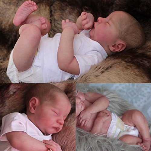 Zero pam Reborn Puppe Vollsilikon Lebensechte Babypuppen Junge 48CM Kann Gewaschen Werden Babypuppe Wie Echtes Baby Silikon Baby Puppe Ab 3 Jahre
