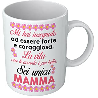 Puzzletee - Tazza Festa della Mamma - Stampa Resistente ai Lavaggi e al Microonde - Idea Regalo Originale, Perfetta per Bevande Calde e Fredde - (Sei Unica Mamma, Figlia)
