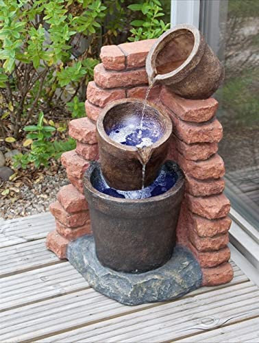 TEmkin Fontana d'Acqua all'aperto Funzionalità della Fontana d'Acqua in Mattoni d'angolo ad energia Solare da Giardino di Backup a Batteria