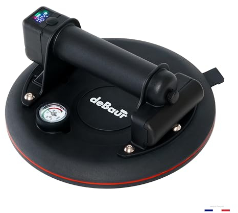 deBaur - Ventouse Carrelage électrique Professionelle DB-900 - Charge 160 kg - Ventouse vitre pour Transport et Déménagement de Verre, Grès cérame, Marbre, Baie vitrée & Sols
