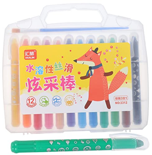 EXCEART 1 Satz 12 abwaschbare Marker drehbare Buntstifte Dreieck Buntstifte Malstöcke wachsmalstifte waschbare Buntstifte rotierende Markierungen wasserlösliches bunter Stock Kleinkind