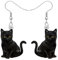 NEWEI Acryl Katzen Ohrringe Cute Katze Schmuck Für Damen Mädchen Frauen Charms Katzen Geschenke (Schwarze Katze A)