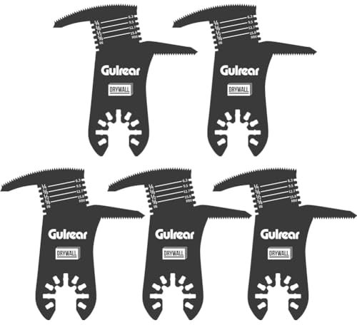 Aozzy 5 Pack Oscillating Drywall Blade Swing Tools, Multifunction Features Drywall Blade, Drywall Saw Fit Fein Multimaster Porter Cable Bosch Ryobi Milwaukee Rockwell Oscillating Tool Blades