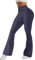 Navneet Damen Schlaghose Yoga Hose Lang Wide Leg Freizeithose Flared Leggings High Waist Jazzpants Tanz 70er Yoga Pants Vulkanisch Grau L