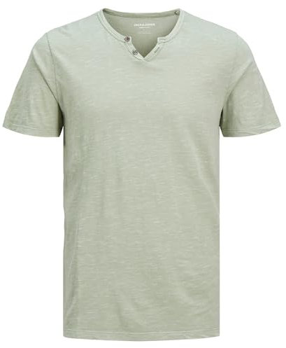 JACK & JONES Men's Jjesplit Neck Tee Ss Noos T-Shirt, Iceberg Green, S