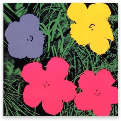 LZ6J8C9 Berühmte Wandkunst. Andy Warhal Reproduktion berühmter Gemälde. Warhol-Leinwandgemälde für die Inneneinrichtung. (Blumen) 30x30cm Rahmenlos