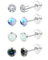 AORHOFJ 4 Paar Magnetische Ohrstecker für Damen Herren Zirkon Mondstein Ohrringe Türkis Schwarz Ohrringe Runde Edelstein Magnet Nicht Piercing Ohrclips，magnet ohrringe herren，magnet ohrringe damen