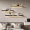 QTQHOME Schwebende Regale mit LED-Lichtern, schwebender Ausstellungsregal mit eingebautem beleuchtetem LED-Licht, Wandregal aus Metall, 2er-Set, Hängeregal für Wohnzimmer, Küche, Badezimmer