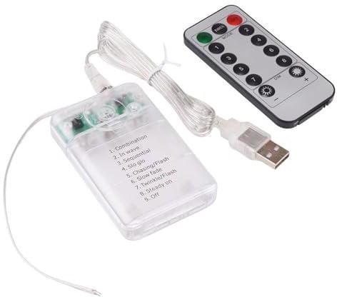 AA x 3 Enclosed Battery Holder with USB cable and Remote Control 8 light effects
