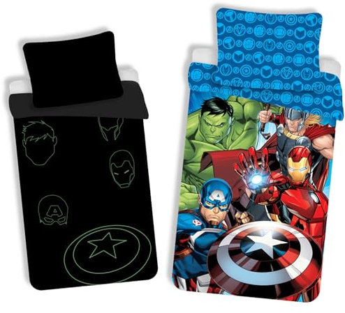 sarcia.eu Bettwäsche leuchtet im Dunklen, Baumwollbettwäsche-Set 140x200cm, Oeko-TEX