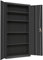 Frideko 5 Tier Metal Storage Cabinet, Lockable Cupboard, Metal Storage Cupboard for Home Office Garage Pantry 90cm*40cm*185cm（Black)