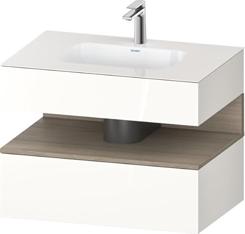 Duravit Qatego lavabo encastré avec meuble sous-lavabo en console, 800x550x600mm, niche chêne terra, QA4785035220000, Couleur: blanc