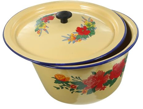 COLLBATH Lavandino Smaltato Per Lavaggio A Mano Lavabo Vintage Ciotola Da Cucina Multifunzionale Realizzato in Materiale Smaltato Sicuro Per Casa E Ristorante Design Classico Retro