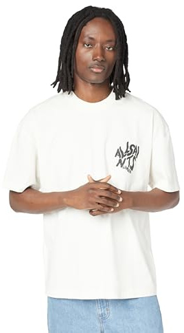 Allsaints Mens Orlando Ss Crew, Ashen White, Large