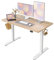 FEZIBO Height Adjustable Electric Standing Desk, 120 * 60 cm Stand up Table, Sit Stand Home Office Desk with Splice Board, White Frame/Maple Top