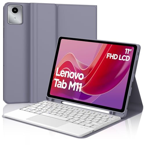 JADEMALL Clavier avec Trackpad pour Lenovo Tab M11 11 2024, AZERTY Français Clavier avec Touchpad e Porte-Crayon pour Lenovo Tab M11 2024, Violet