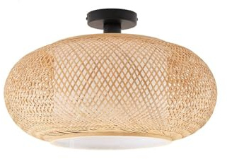 Lindby Deckenlampe Romaine (Landhaus, Vintage Rustikal) (1 flammig E27) - Holz Deckenleuchte Lampe Wohnzimmerleuchte
