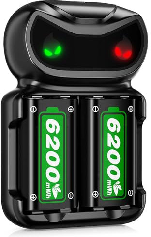 6200mWh Akku für Xbox One/Xbox Series X/Series S/Xbox One X/S Controller, 2 x 6200mWh 2.5 Stunden Schnelllade 28 Stunden Spielzeit Akku für Xbox One/Xbox Series X/S/Xbox One X/S/Elite Controller