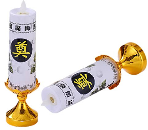 FUNOMOCYA 2Piezas Vela LED para Altar Funerario De Candela Eléctrica Decorativa Vela del Altar para Ceremonias