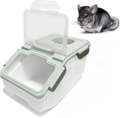 Grand bac de bain en plastique pour chinchilla - Pour hamster, cochon d'Inde, écureuil et autres petits animaux (vert)
