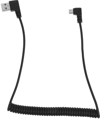 JECOMPRIS Câble de données à ressort câble de charge USB câble spiralé micro USB rallonge enroulée câble spiralé à ressort câble USB c chargeurs muraux de téléphones portables Noir