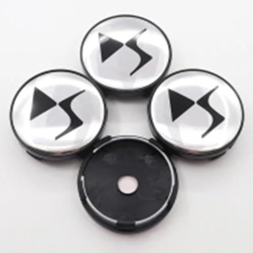 4 pièces Auto Cache Moyeux pour DS 4S DS 5LS DS5 DS6 DS7 DS9 DS3 DS4 60MM Moyeu De Voiture Enjoliveurs Centre de Jante Capuchons Bouchons de Roue,White