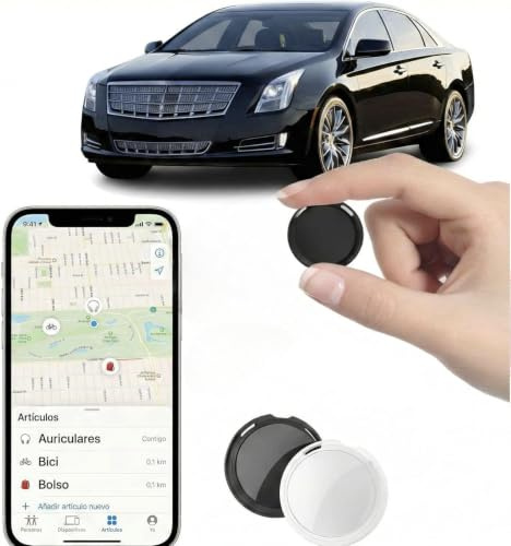 2 Pack GPS Coche Localizador for Apple Find My(solo iOS)Mini Rastreador Tag | Impermeable Seguimiento Global en Tiempo Real para Llave Niño Mascotas Vehículo Moto Sin SIM y Tarifa Mensual Sin Suscripción