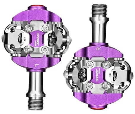 Generisch Pedal SPD Klicklose ultraleichte Fahrradpedale, Fahrrad-Doppelplattform-Trittbrett-Fahrradteile(Purple)