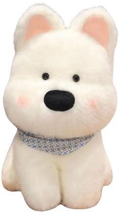 Milageto Westie-Hunde-Plüschtier, kuscheliges Kuscheltier, Plüschpuppe für Freundin, Mädchen und Erwachsene – Geburtstagsgeschenk, Weiß 35cm
