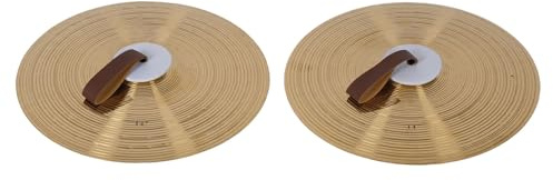ZASCHMOY Juego de Platillos de Batería de Aleación de 14 Pulgadas con Correas | Platillos de Percusión para Estudiantes Principiantes | Alta Dureza, de Sonido | Perfecto para Rock, Jazz, Pop y Más