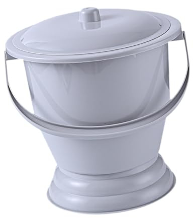 KAIYUEMAOYI Spit-up Bowl, Household Urinal Bottle with Lid, Portable Toilet Bucket, PP, Non-Slip, for Men, Women, Home Care, Travel, Gray