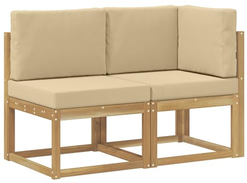 vidaXL Outdoor Mittel- und Ecksofa 2 Stück Weiß Massivholz Akazie, Moderne, wetterfeste Gartenmöbel, vielseitige Entspannung, Akazienholz, gemütliches Draußenleben
