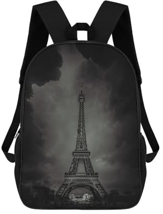 sinyumoney Eiffel Tower Rucksack Schulrucksack Sekundarstufe Gymnasium College Rucksack Reise Für Jungen/Mädchen/Teenager 17inch