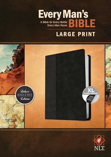 NLT Every Man's Bible, Large Print, Black/Onyx, Indexed: New Living Translation, Black/Onyx LeatherLike