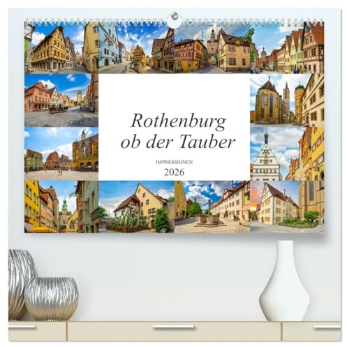 Rothenburg ob der Tauber Impressionen (hochwertiger Premium Wandkalender 2026 DIN A2 quer), Kunstdruck in Hochglanz: Zwölf wunderschöne malerische ... Rothenburg ob der Tauber (CALVENDO Orte)