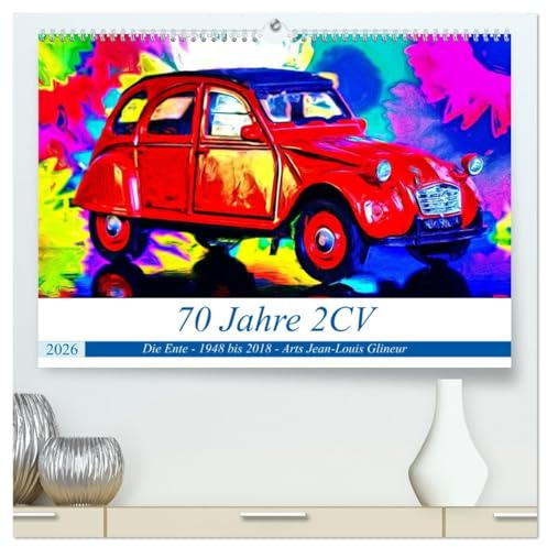 70 Jahre 2CV (hochwertiger Premium Wandkalender 2026 DIN A2 quer), Kunstdruck in Hochglanz: Eine Erfolgsgeschichte auf vieder Rädern (CALVENDO Mobilitaet)