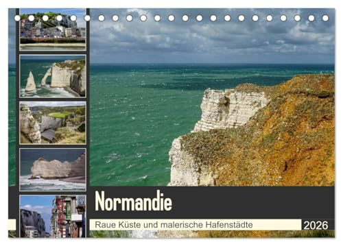 Normandie - Raue Küste und malerische Hafenstädte (Tischkalender 2026 DIN A5 quer), CALVENDO Monatskalender: Fotoreise entlang der normannischen Küste (CALVENDO Natur)