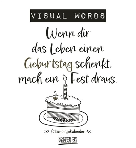 Geburtstagskalender Visual Words: Immerwährender Planer