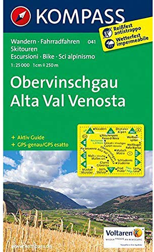 KOMPASS Wanderkarte Obervinschgau - Alta Val Venosta: Wanderkarte mit Aktiv Guide, Radrouten und Skitouren. GPS-genau. 1:25000