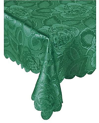 Emma Barclay Damask Rose - Jacquard Table Cloth in Forest Green - 60x84 (152x213cm)