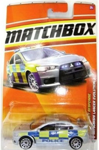 2011 Matchbox Silver MITSUBISHI LANCER EVOLUTION X #57/100 Police Car, Emergency Response #9/11