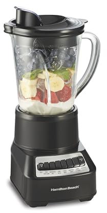 Hamilton Beach (54220) Blender with 14 Speeds & 40 oz Glass Jar, for Shakes & Smoothies, Multi Function, Electric, Black, Plastic, 40 Fluid_Ounces