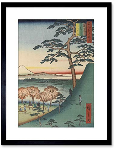 Wee Blue Coo Painting Woodblock Japanese Hiroshi Mount Fuji Japan Framed Wall Art Print