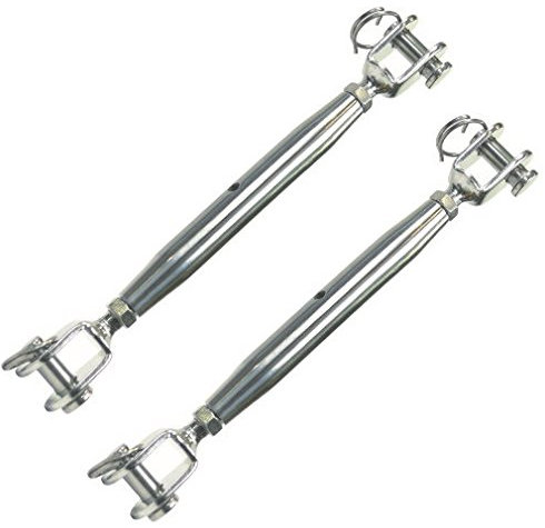 Versandbox24 2X V4A Edelstahl Wantenspanner M10 Gabel Drahtseil Spannschloss Seilspanner Spanner