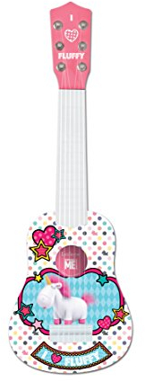 Lexibook Universal Ich - Einfach Unverbesserlich 3 Agnès & Fluffy Meine erste Gitarre , 6 Nylonschnüre, 53 cm, Anleitung inklusive, Rosa / Weiß, K200DES1