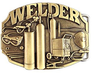 JEAN'S FRIEND New Vintage Bronze Plated Welder Trades Tradesman Belt Buckle Gürtelschnallen US Stock