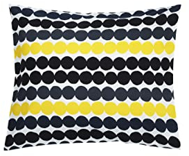 MARIMEKKO Rasymatto Kissenbezug aus Baumwolle (Schwarz/Gelb)