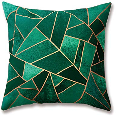 Hengjiang Weich Plüsch Nordic Style Kissen Grau weiß Rot grün Braun Geometrische Druck 18 x 18/45 x 45 cm Überwurf Weicher, Einfarbiger Kissen für Home Sofa Bett Deko, Polyester, 03, 45 cm*45 cm